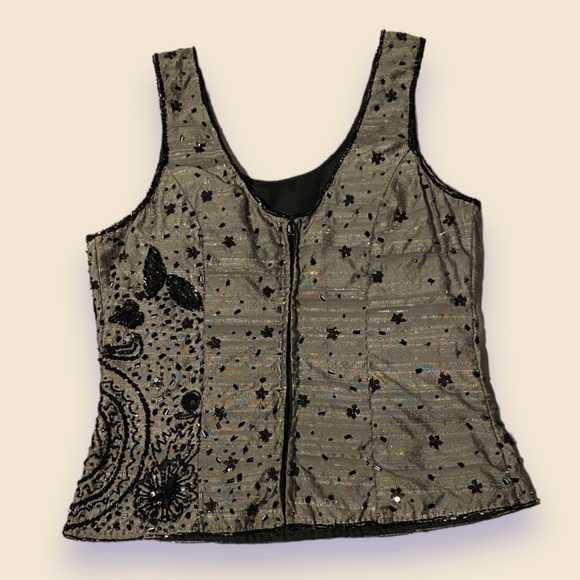 SOLD - Vintage - Embroidered Corset Style Top - Picture 4 of 8